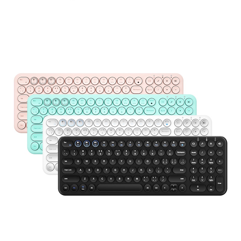 Bluetooth Silent Mini Gaming Keyboard Dual Mode Mouse Combo Round Button Magic Wireless Keyboard Mouse Kit For iPad iPhone