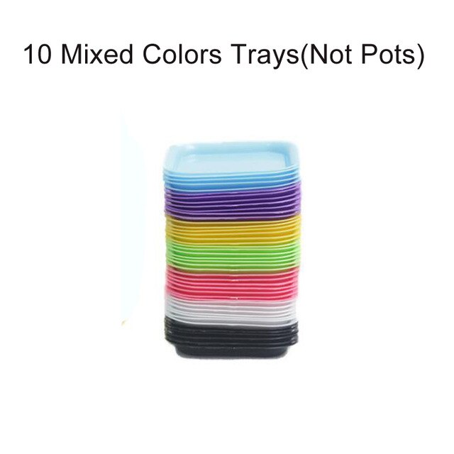 10 sztuk kolorowe plastikowe doniczki kwadratowy kwiat płyta donice na rośliny kreatywny dom leniwy kwiat dostarcza LYQ: tylko 10 trays
