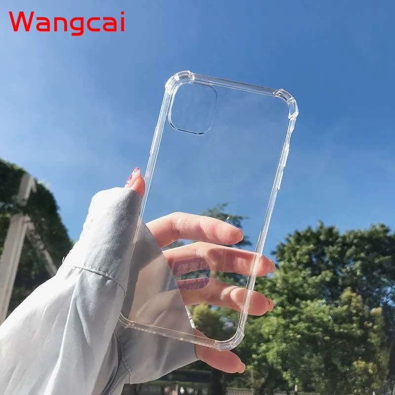 Airbag Transparent Case For Samsung Galaxy A01 Core A11 M11 M31 M21 M30S J120 J510 J6 J4 Plus Silicone TPU Anti-fall Phone Cover