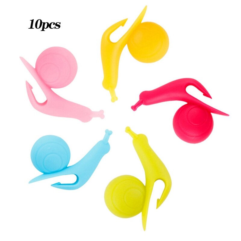 10pcs/lot Cute Snail Shape Silicone Tea Bag Holder Cup Mug Hanging Tool Cup Decoration Tool Candy Colors Set