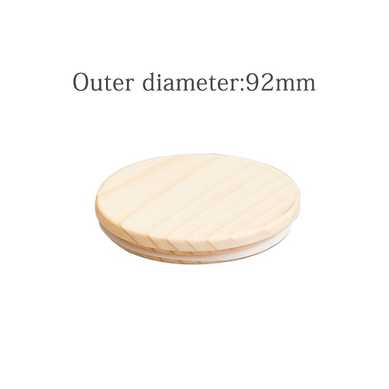 Natural Pine Wooden Cover Lid Reusable Kitchen Tissue Bottle Sealing Cap Canned Storage Mason Jar Lids Wide Mouth Cover Wood Lid: 92mm