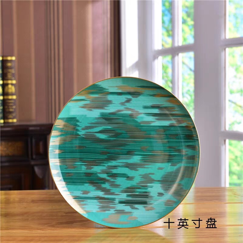 European plate French court bone plate porcelain 10 inch 8 inch plate Coffee Cup English cup afternoon tea set: Red