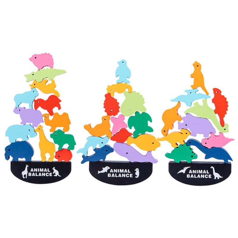 Impilabile in legno Animale Blocco Giocattoli Blocchi di Bilanciamento Giochi Del bambino Neonati Adulti Giocattoli Educativi