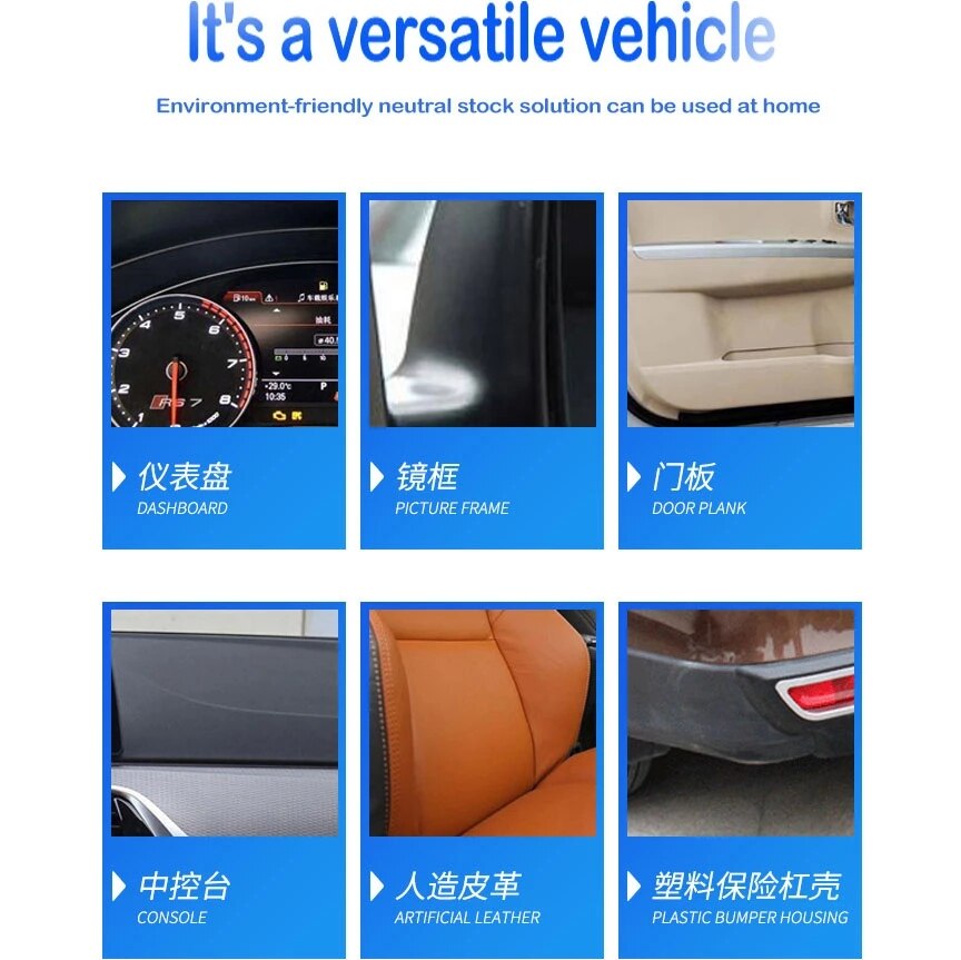 100Ml Auto Interieur Plastic Dashboard Coating Waxen Interieur Leer Gewijd Opknappen Agent Cleaner Auto Accessoires