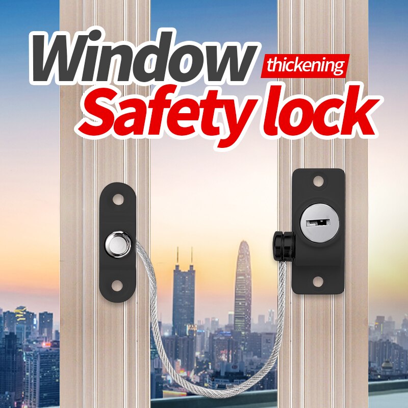 JZPENG window anti-theft ventilation limiter child baby seat belt key door and window lock high-rise fall protection