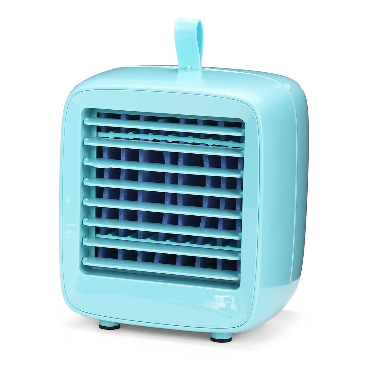 Mini klimaanlæg bærbar luftkøler 200ml vandtank hjem personligt rum køler blæser usb desktop køleventilatorer 2 speed: Blå
