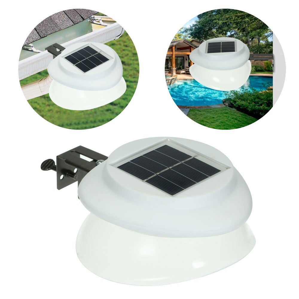 Lámpara de valla de energía Solar con forma de ovni, 9 luces LED para canalones, Panel Solar, luz muy brillante para exteriores, resistente al agua