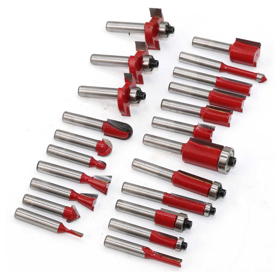 35pcs 8mm Router Bits Set Shank Tungsten Carbide Router Bit Cutter Set With Wooden Case For Wood