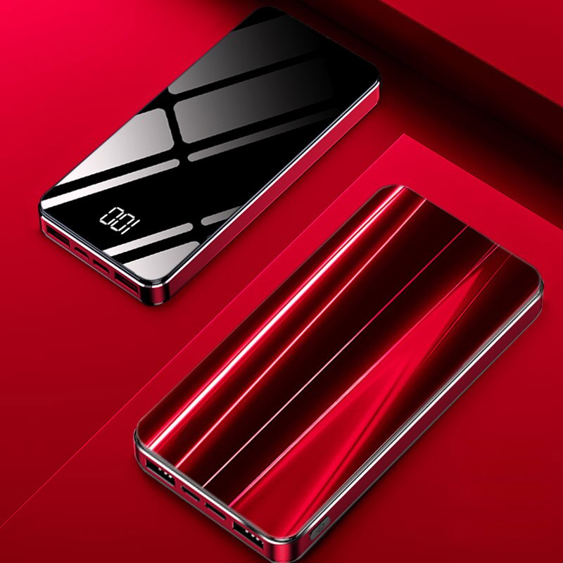 NOHON 10000 mAh batterie externe Portable 10000 mAh Powerbank Mini chargeur de batterie externe pour iPhone Xiaomi Mi9 banque de pauvreté numérique: Rouge