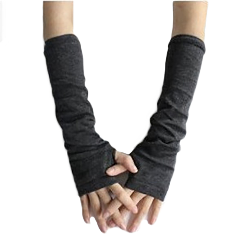 Kobiety ciepła wełniana dzianina rękawiczki bez palców zimowe rękawiczki z dzianiny pół palca rękawiczki mankietowe długie rękawiczki damskie rękawiczki bez palców