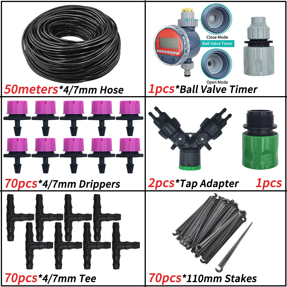 5-50M Giardino micro Irrigazione a goccia Sistema di irrigazione automatica kit controllore Timer Nebbia fai da te Raffreddamento a spruzzo per piante in vaso