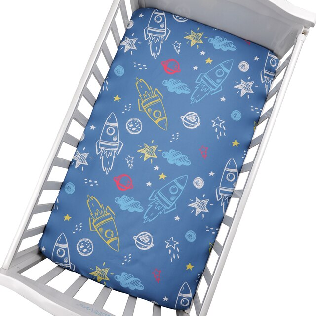 130CM*70CM Newborn Baby Fitted Crib Sheets Printed Bed Sheet For Children Mattress Cover Protector Cartoon Sheets: GLLC0005-1