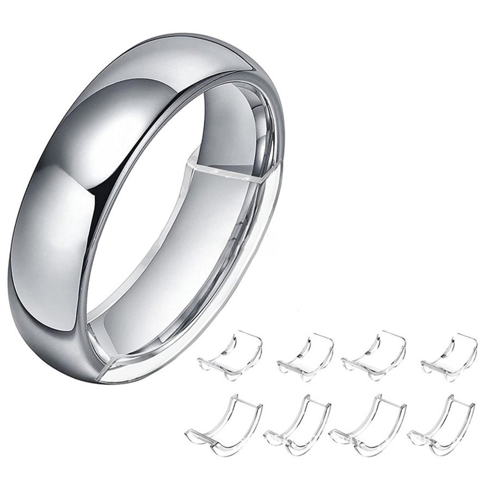 8Pcs/Set Silicone Invisible Ring Size Adjuster For Loose Ring Size Reducer Spacer Ring Guard Tightener Resizing Tools #YY