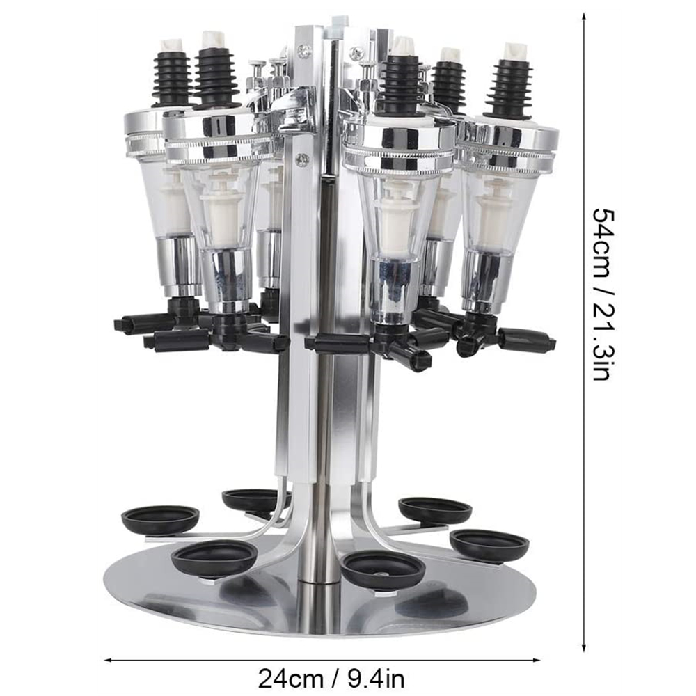 6 Fles Roterende Bar Drank Drank Dispenser Houder Alcohol Drinken Shot 6-Station Roterende Liquor Dispenser Cocktail Wijn