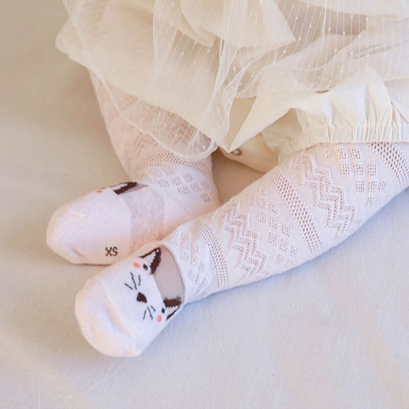 Estate Cartoon animali neonate collant morbido cotone bambini collant maglia traspirante calza per bambini sottile
