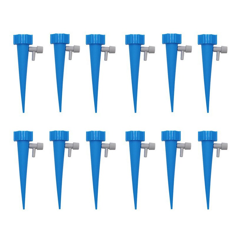 Auto Drip Irrigation Watering System Dripper Spike Kits Garden Household Plant Flower Automatic Waterer Tools Green House: 12 Pcs Blue
