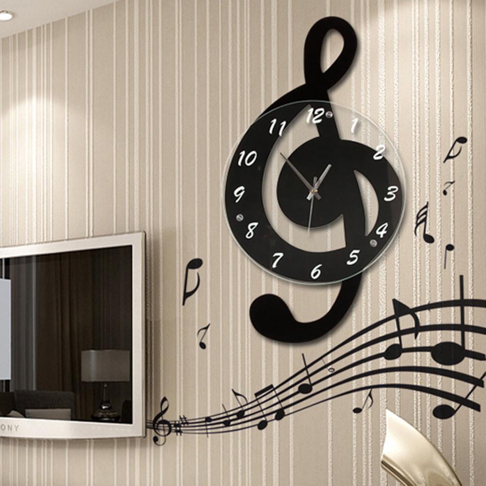 Neue 3D G-Notenschlüssel Musik Hinweis Wanduhr Moderne Minimalistischen Wanduhr Quarz Bewegung für Schlafzimmer Wohnzimmer Persönlichkeit dekoration