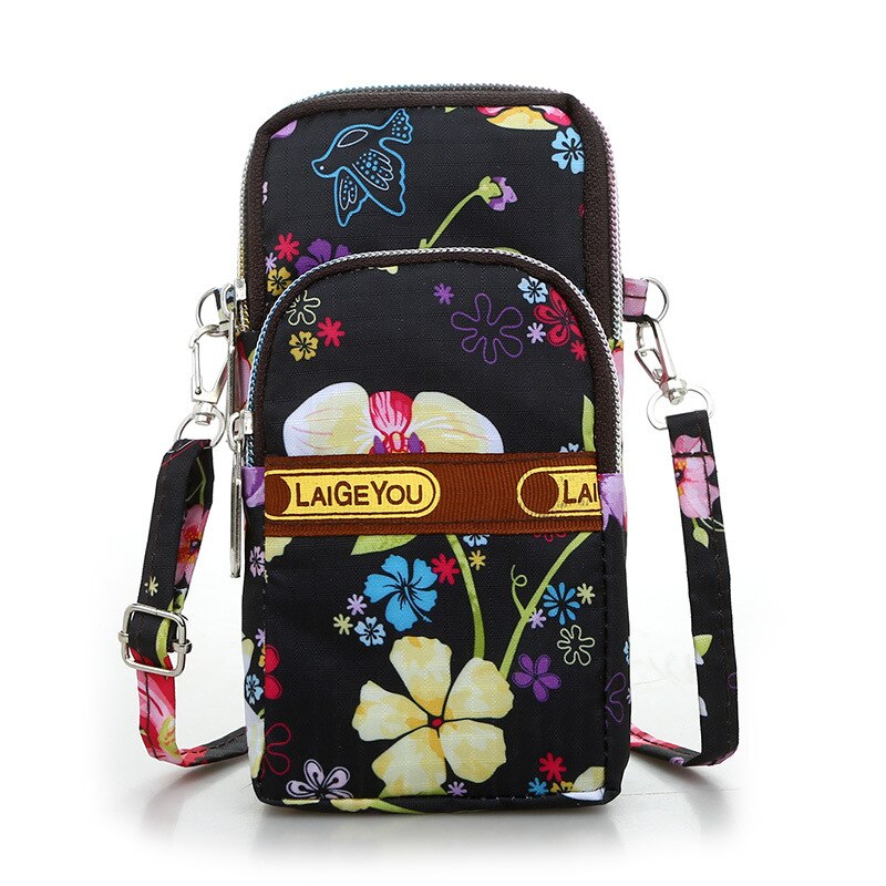 Sports Mobile Phone Bag Wrist Bag Arm Bag Shoulder Oblique Back Hanging Neck Bag Change Running Bag Purses and Handbags: Colored flower