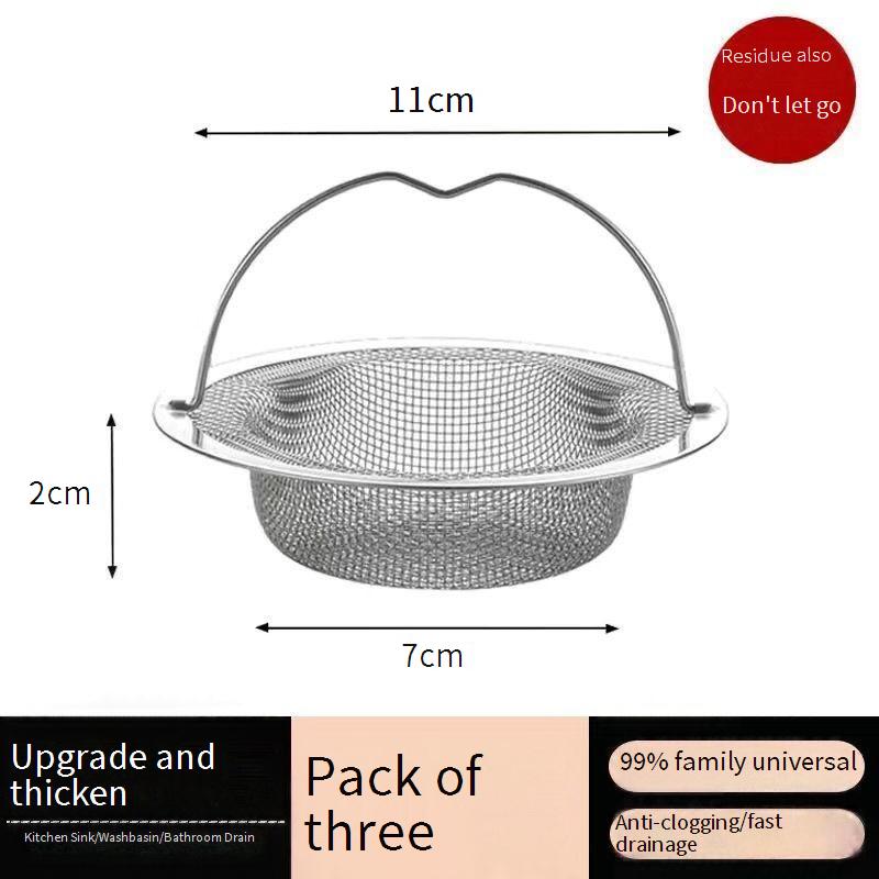 Stainless steel sink sink sewer strainer Kitchen strainer Dishpan Universal filter Dishpan fine hole: Rose