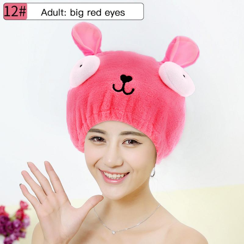 Bathroom Accessories Microfiber Shower Cap For Kids Cartoon Hair Quick Dryer Towel Bath Wrap Hat Turban Dry Shower Cap Hair Tool: 02