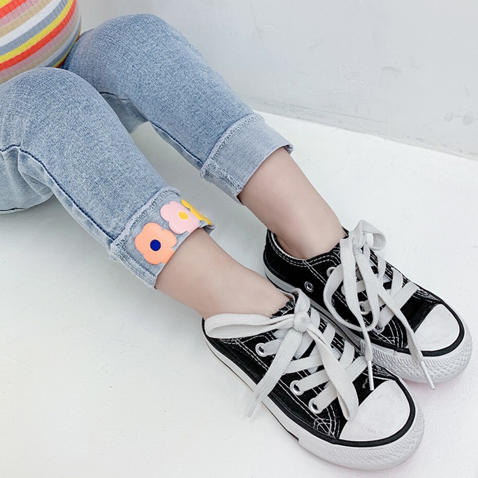 Baby Meisje Jeans Bloemen Meisje Jeans Casual Stijl Jeans Zuigeling Lente Herfst Peuter Meisje Kleding