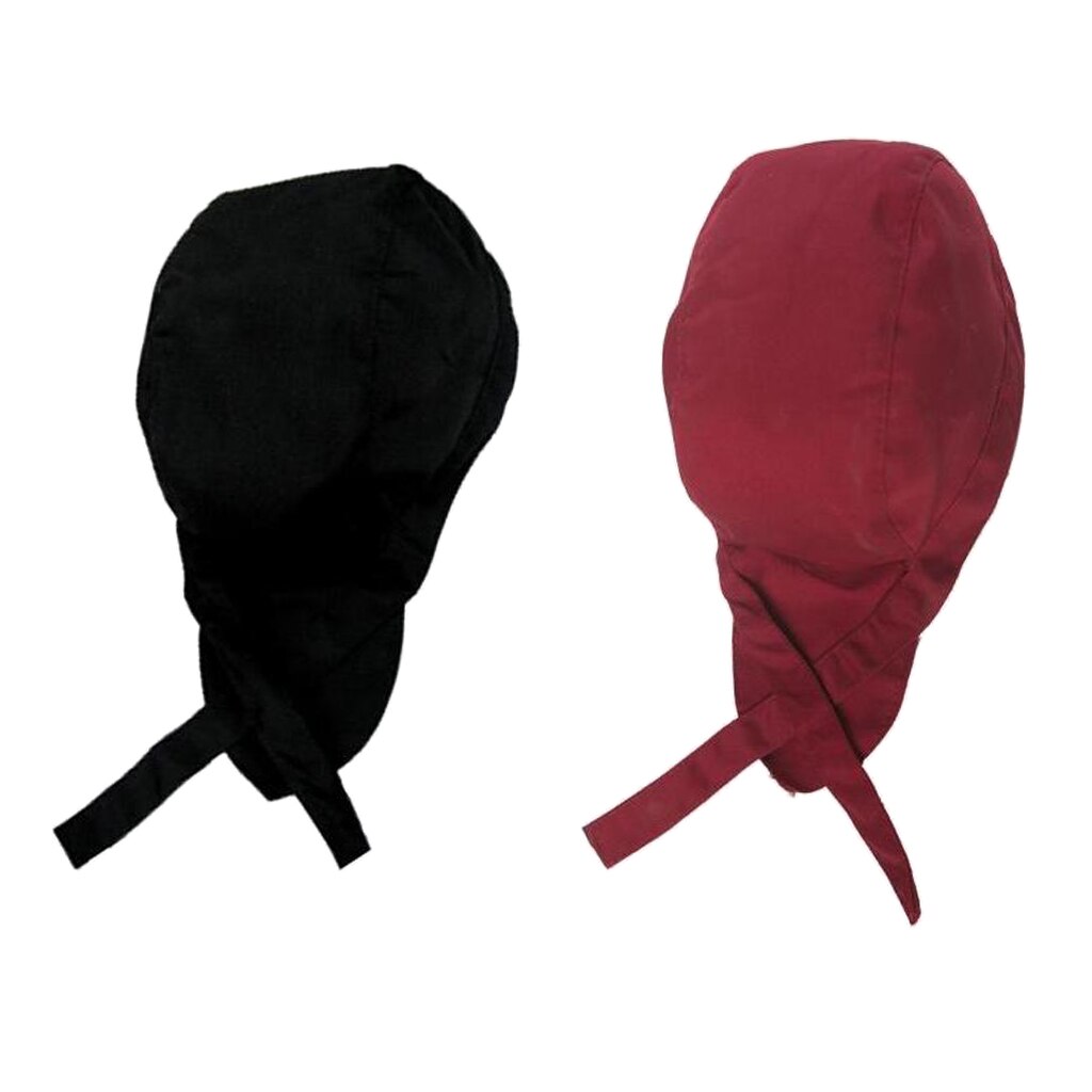 2pcs Chef Cap Pirate Skull Cap Chef Hat for Cooks Comfortable Chef Cap Black