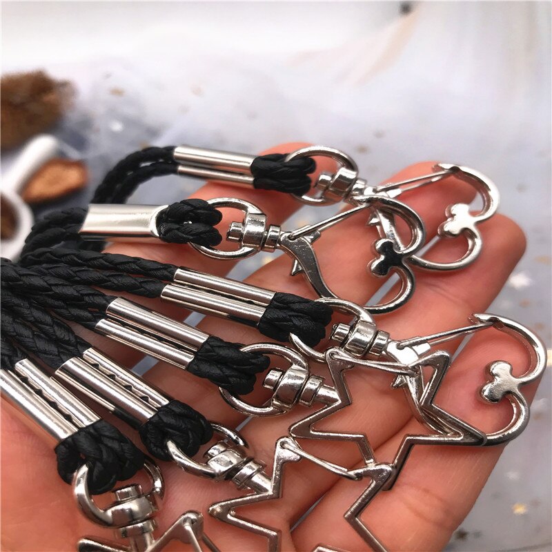 Metall liebe sterne kopf Schlüsselband Weben Nacken Gurt praktisch gurt Kabel Schlüsselband für schlüssel Keychain DIY Hängen Seil keycord schlüssel koord