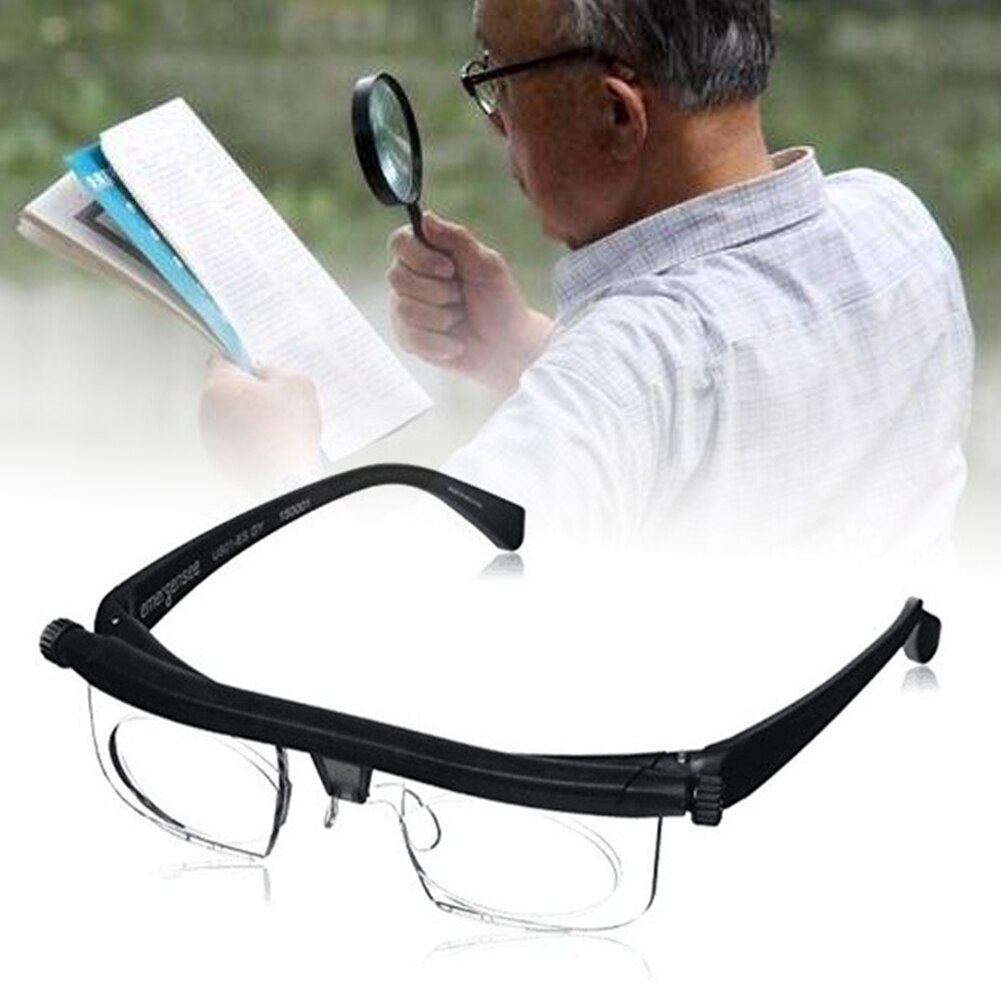 Gafas de aumento protectoras con bolsa de almacenamiento, lentes de fuerza ajustable, enfoque Variable, distancia de visión, Zoom