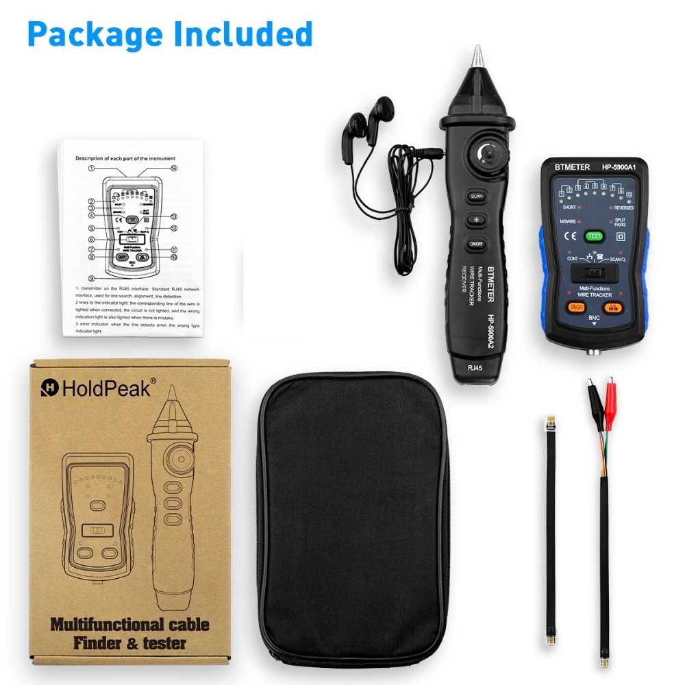 Cable Finder Tone Generator Probe Kit -HP-5900A RJ11 RJ45 Wire Tracker Toner Ethernet LAN Network CableTester Telephone Tester