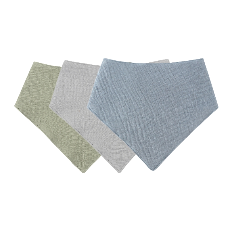 3Pcs Baby Bibs Cotton Newborn Snap Button Soft Triangle Saliva Towel Burp Cloth D5QA: 4