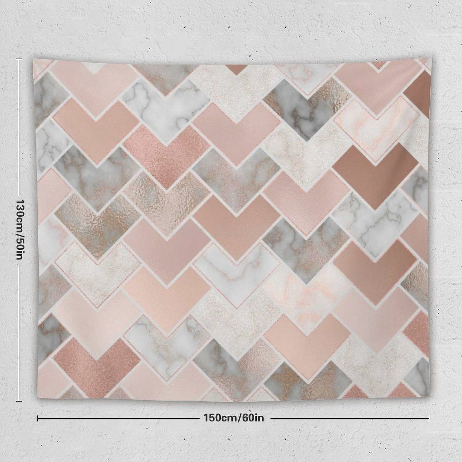 Rose Gold Marble Geometric Tapestry Wall Hanging Decor Polyester Table Cover Yoga Beach Towel Rose Gold Marble Geometric Abstrac