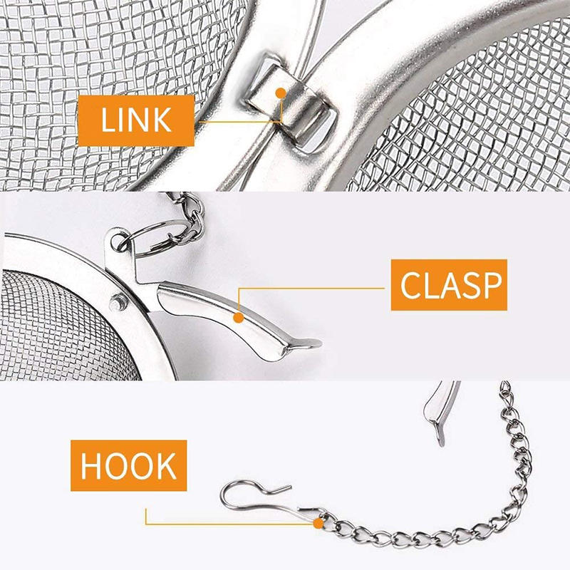 2pc Tea Infuser Extra Fine Mesh Tea Strainers For Loose Tea Stainless Steel Tea Strainer With Extended Chain Hook Spice Kitchen