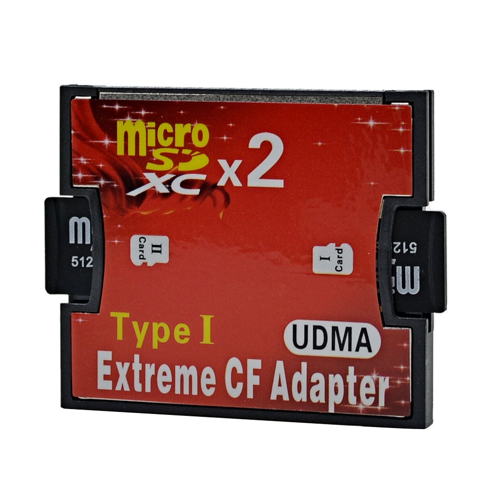 Adaptateur double Micro SD vers Compact Flash de Type I, haute vitesse, SDHC, SDXC, TF, CF, convertisseur de carte avec emballage de détail