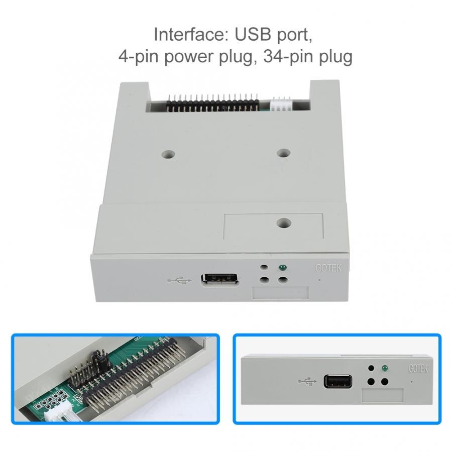 SFR1M44-U 3.5in 1.44MB USB SSD Floppy Drive Emulator Plug and Play 34-pin Floppy Disk Drive Interface 5V DC Power Supply