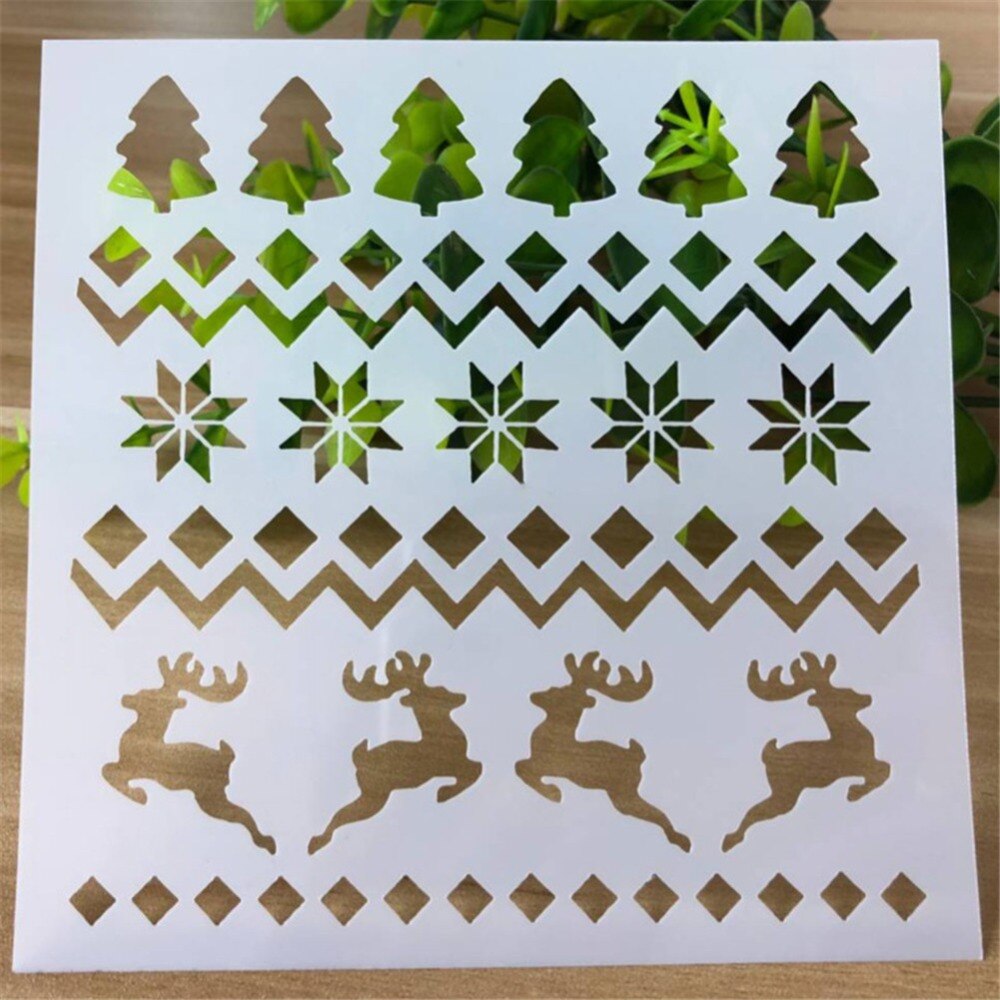 1Pc Christmas Decor Stencils Templates DIY Graphics Painting Stencil for Scrapbooking Album Ornament Hollow Template Reusable: 3