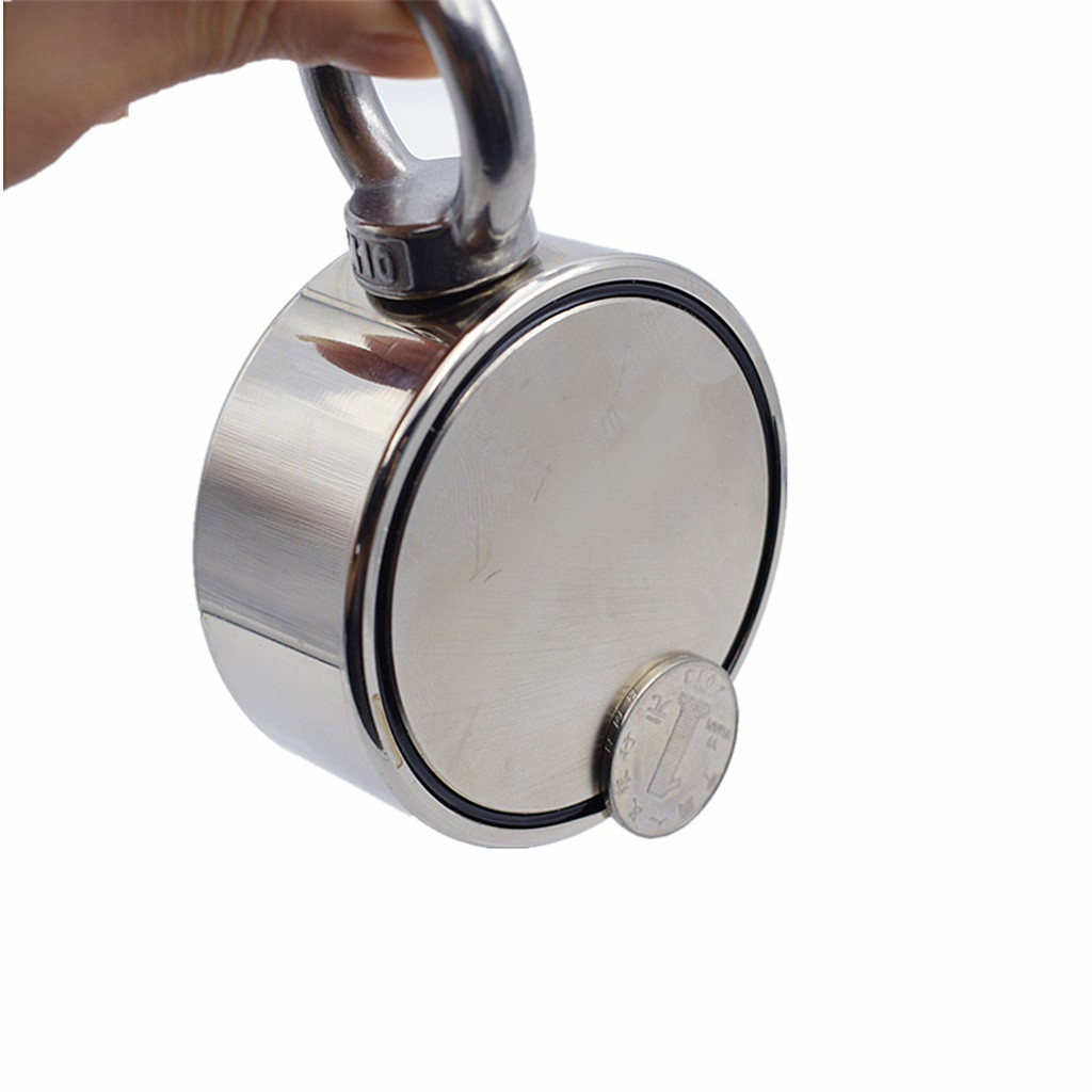 200/300/500KG Double côté néodyme aimant de pêche avec corde de récupération recherche détection récupération métal trésor Finder #10