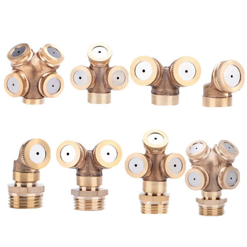 Fast 3-Nozzle Misting Sprinkler Brass Misting Sprayer Lawn Sprinkler For Lawn and Garden Mist Irrigation Fittings
