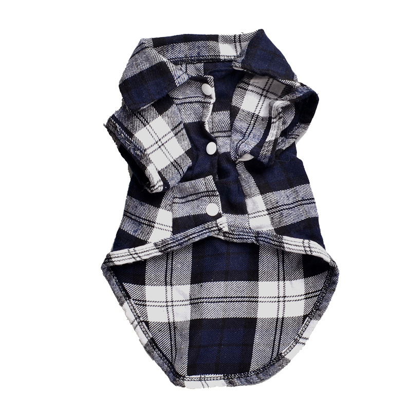 Classic Plaid Pet Cat Clothes for Cats Spring Summer Puppy Dog Cat Vest T shirt Kitty Kitten Shirts Outfits Pet Clothing: Blue / XS