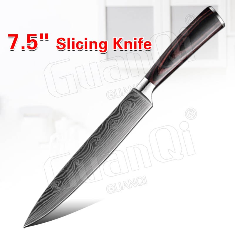Kitchen Knives Sets Sharpest Damascus Kitchen Chef Knives Santoku Cleaver Paring Steak Slicing Utility Boning Knife: 7.5 In Slicing Knife