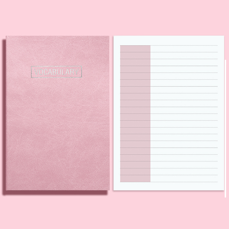 A5 English Memory Learning Notebook 150 Sheets Portable Memo Pad Notebook Memorandum Student School Office Stationery: Pink
