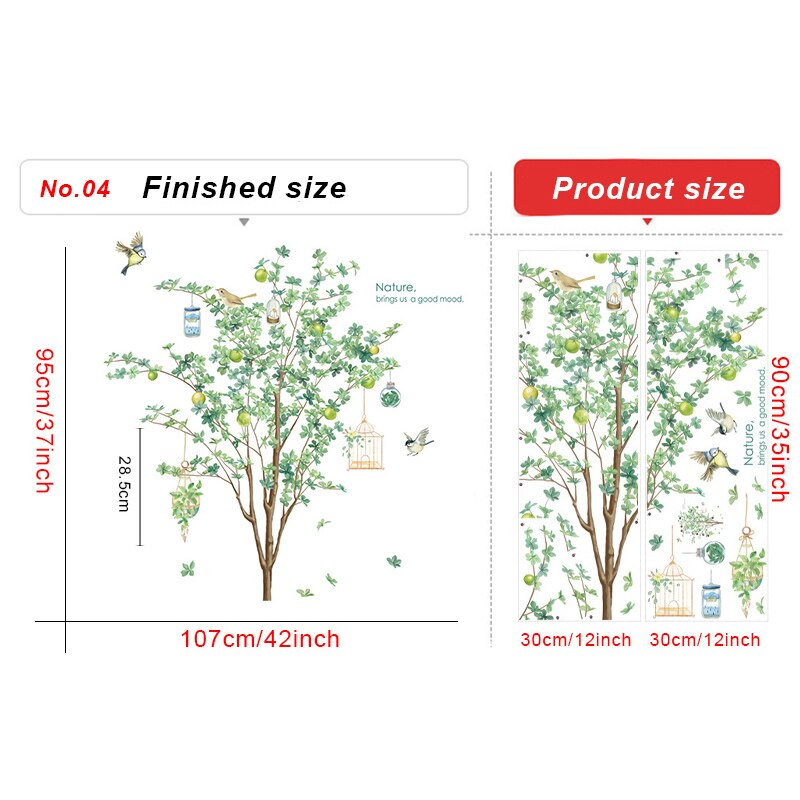 Large Birch Tree Wall Stickers for Living room Bedroom Wall Decor Vinyl Removable Wall Decals Sofa TV Background Decor Sticker: GRAY