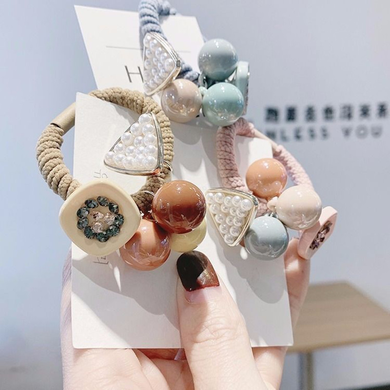 Colorful Leopard Print Big Ball Hair Accessories Hair Ties Headdress For Women Colored Grape Elastic Hair Bands Rubber Bands