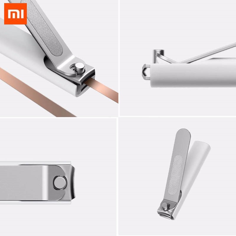 Xiaomi mijia 402 negleklipper i rustfritt stål pedikyrpleietrimmer bærbar neglefil med anti-sprut lagringsskall