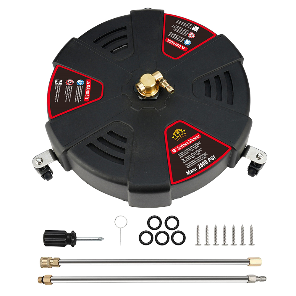 Pressure Washer 1/4 Quick Connector Floor Scrubber with Extension Wand Powerful Pressure Washer Replacement Nozzles with 3 Wheel