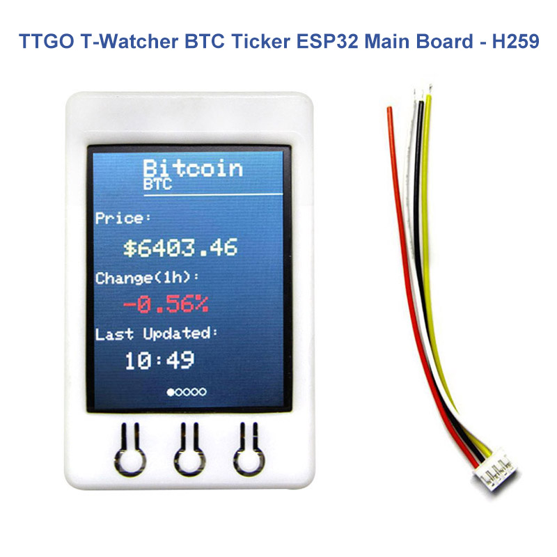 Ttgo t-watcher btc ticker esp 32 2.2 tommer 320 x 240 tft skærmmodul til bitcoin  em88