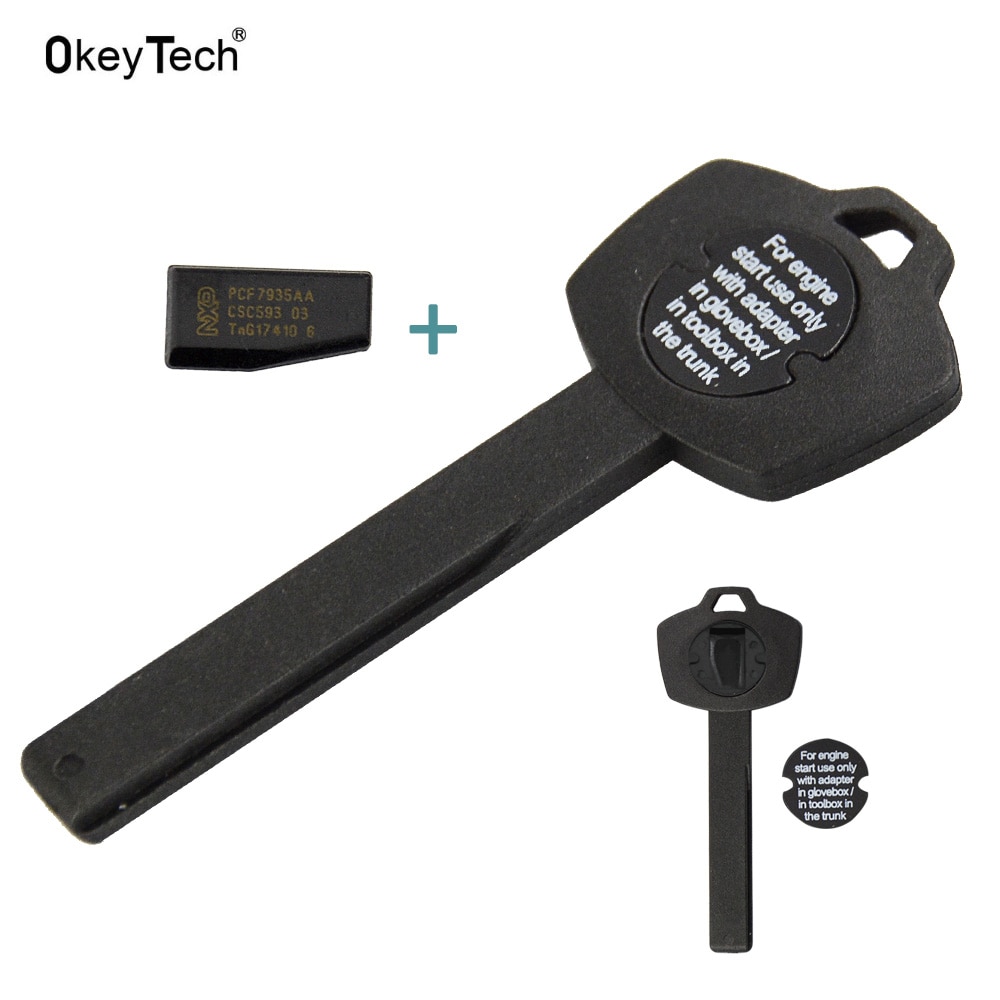 Okeytech Autosleutel Insert Kleine Blade Voor Bmw X5 X6 E93 E92 E60 Smart Key Shell Met Chip ID44 emergency Transponder Key Case