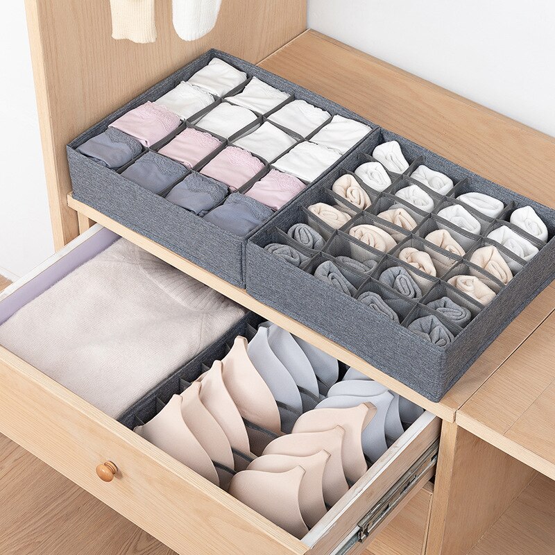 Luluhut 7 gitter bh arrangør 16 24 gitter sokker undertøy oppbevaringsboks garderobe skuff organizer sammenleggbart etui til undertøy