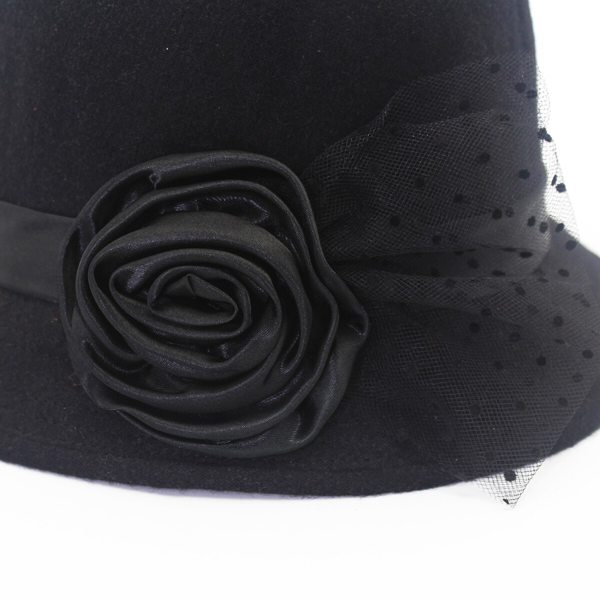 roses dome hat boutique rose flower ladies dome hat with gauze wool felt hat