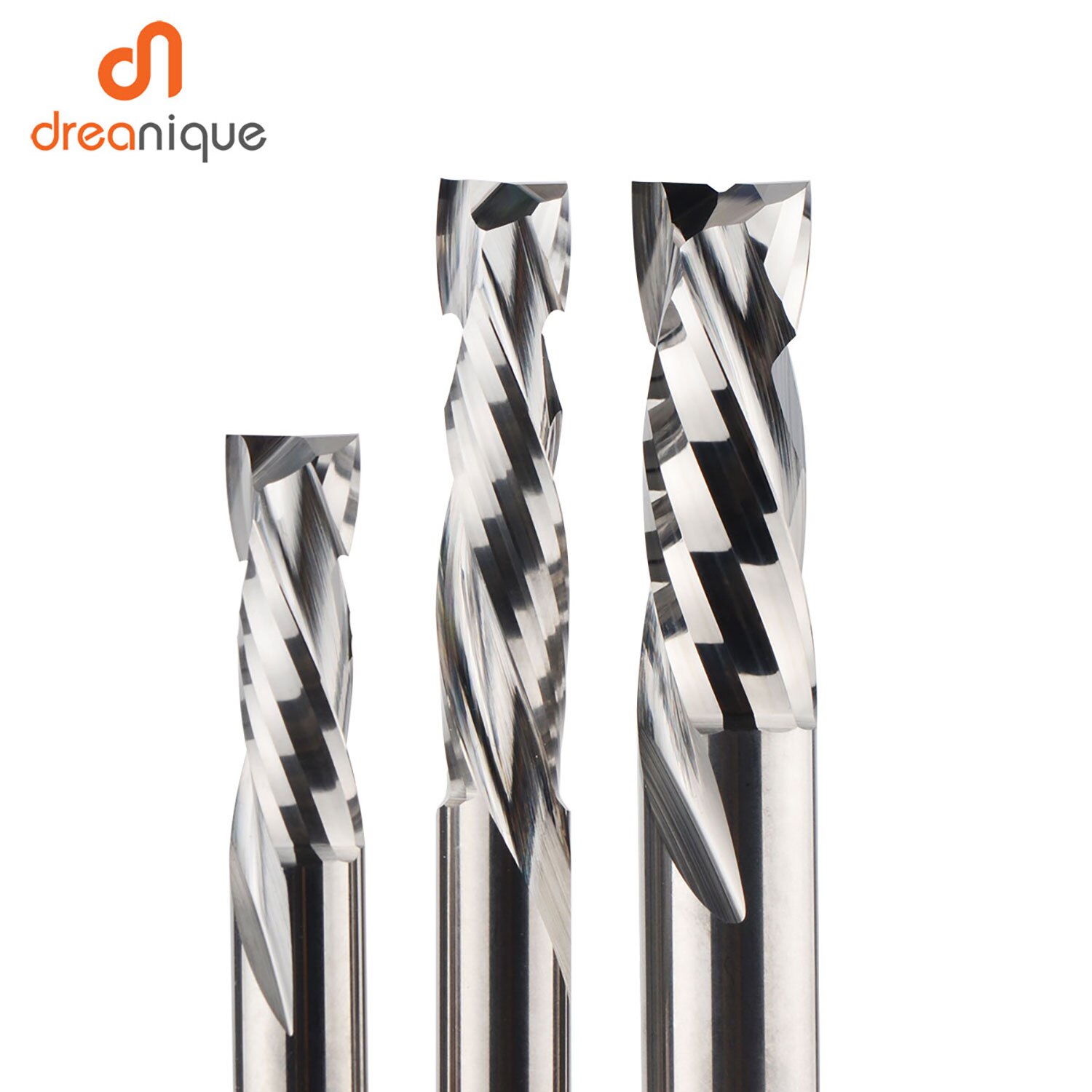 2PCS/LOT Compression Milling Cutter Woodwork UP&amp;DOWN Cut Two Flute Spiral Carbide Milling Tool CNC Router Bits Wood End Mill