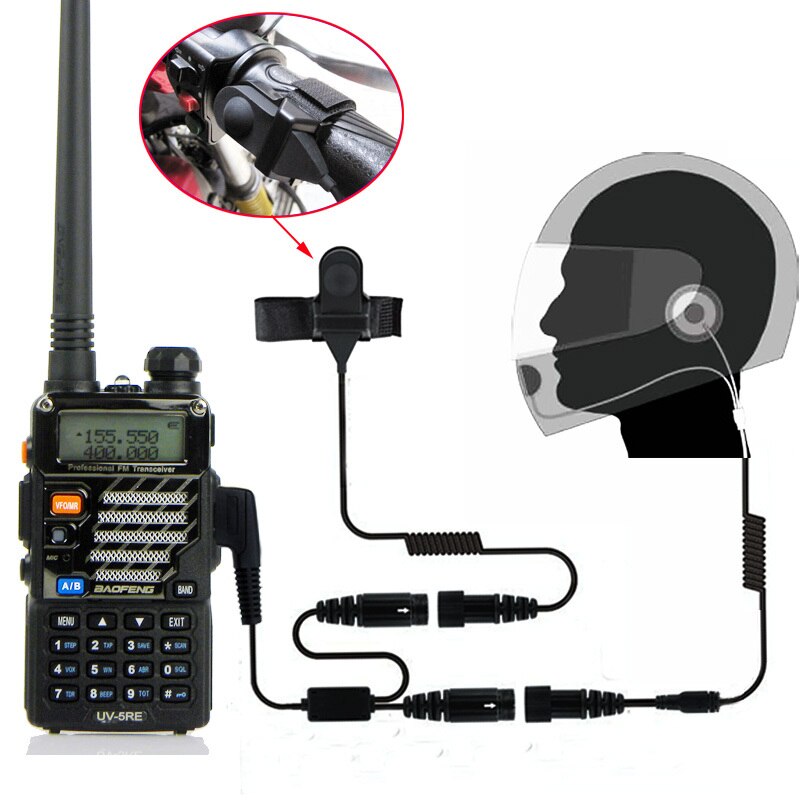 Motorcycle Full Face Helmet Headset Earpiece for Two Way Radio Baofeng Walkie Talkie UV-5R UV-5RA Plus BF-888S GT-3 GT-3TP Mark